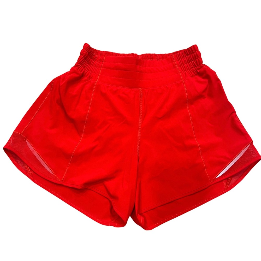 Lululemon Hotty Hot High-Rise Lined Short Red Size 4 NWOT Running Activewear - Picture 3 of 5